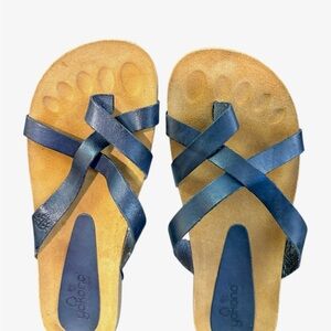 Yokono Black Leather Cross-Strap Sandals, Made in Spain
